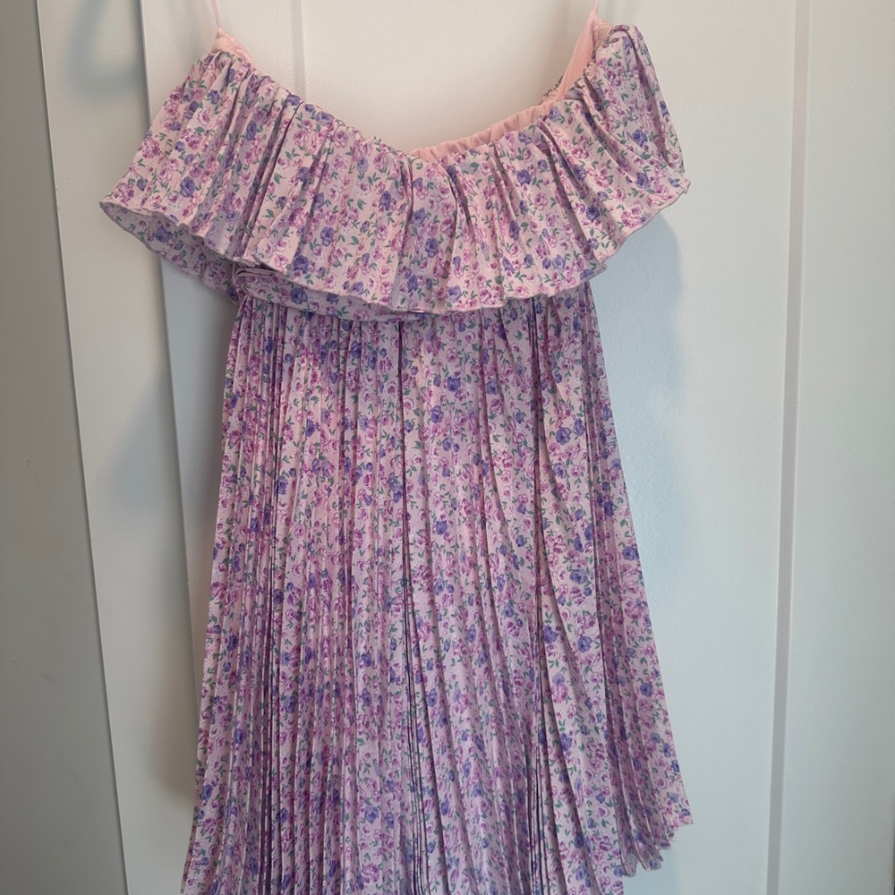 MARBLE Pink Floral Ruffle Top